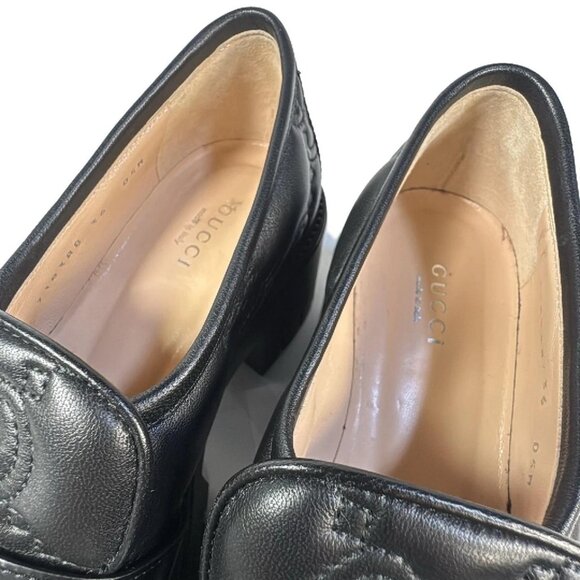 GUCCI GG Matelasse Black Leather Women's Shoes 509-032525 - Picture 4 of 10
